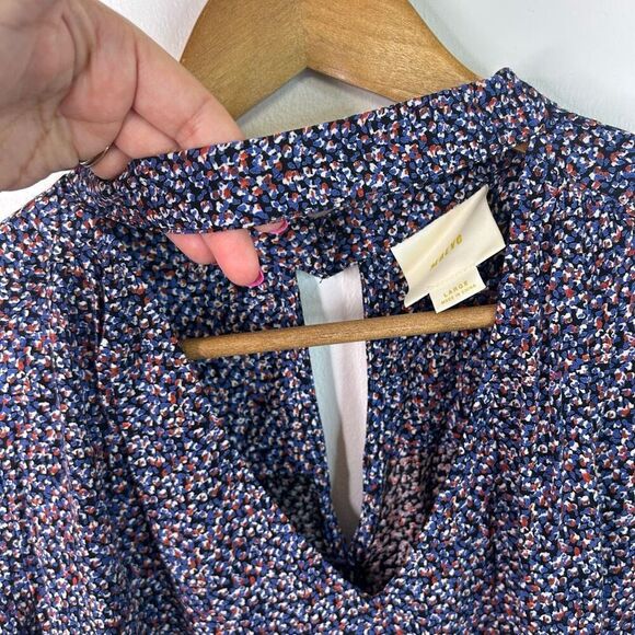 Maeve Anthropologie Multicolor Bella Choker Ditsy Floral Boho Blouse Large - Picture 6 of 11